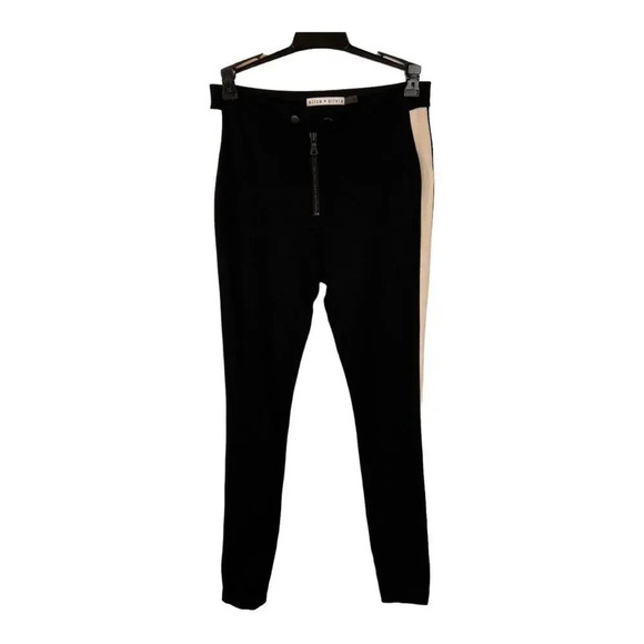 Alice + Olivia Daryl Riding Pant in Black & Natural - Picture 4 of 15